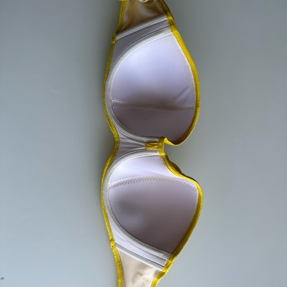 Cleo by Panache Women's Matilda Twist Bandeau Bikini Top 30F, "Happy Yellow" - Picture 4 of 5